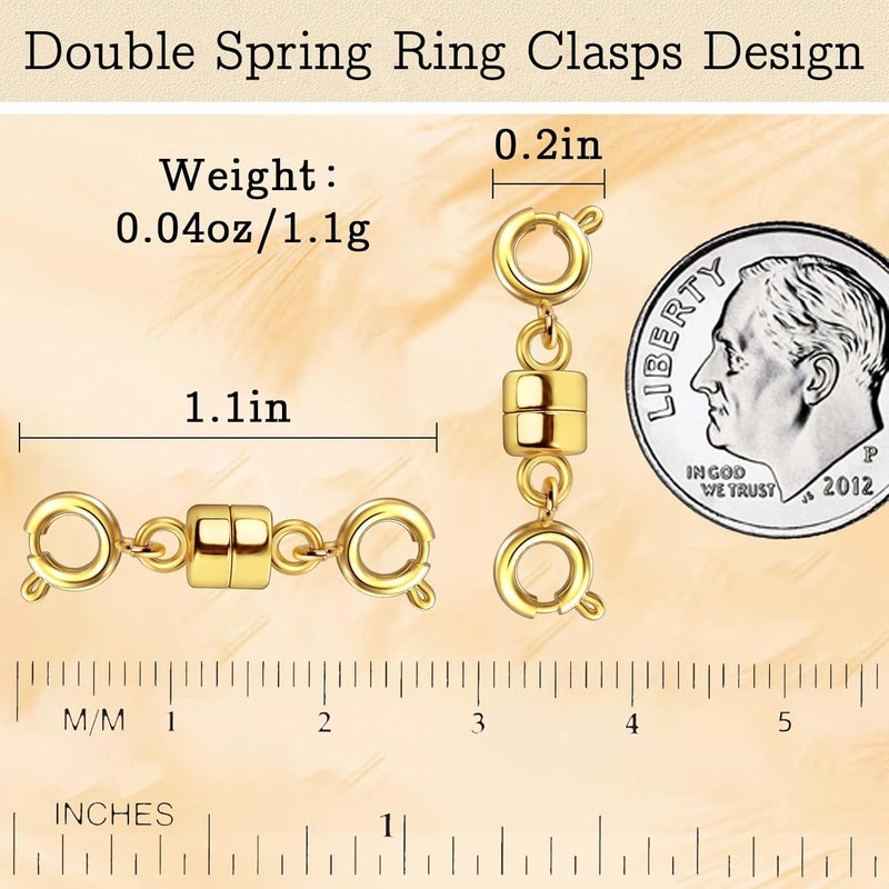 Qulltk Double Magnetic Necklace Clasps and Closures 14K Gold and Silver Bracelet Extender Jewelry Clasps Converters for DIY Jewelry Making - Image 2